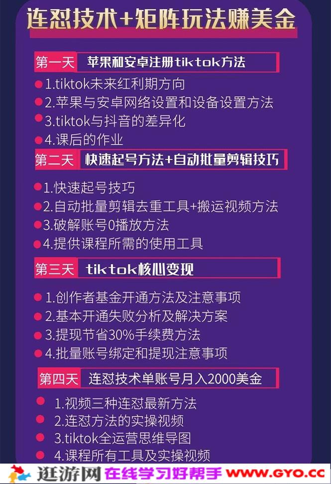 tiktok变现四天实战班连怼技术+矩阵玩法赚,单账号月入2000美金(实操视频)(图1) tiktok变现四天实战班连怼技术+矩阵玩法赚,单账号月入2000美金(实操视频)(图1)