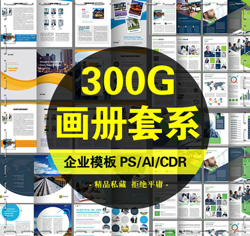 公司企业产品宣传单画册PSD CDR AI封面内页版式排版设计素材模板