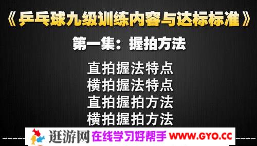 乒乓球业余一级到专业九级训练教学与达标标准（720P超清）百度网盘