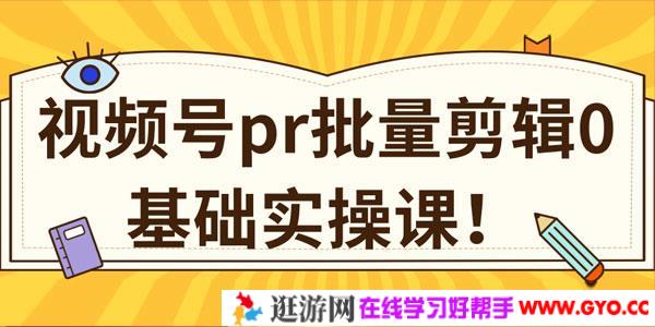 视频号PR批量剪辑0基础实操课 1分钟1个视频