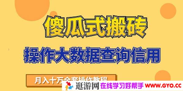 搬砖操作大数据查询信用项目赚钱教程