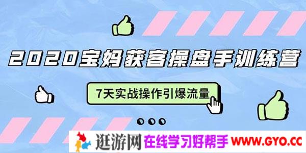 宝妈获客操盘手训练营：7天实战引爆宝妈粉流量