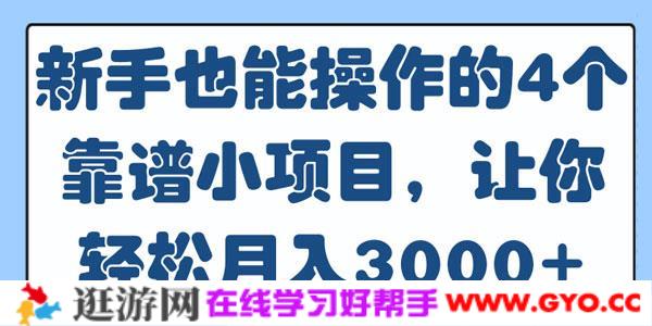 新手也能操作的4个靠谱小项目，让你轻松月入3000+