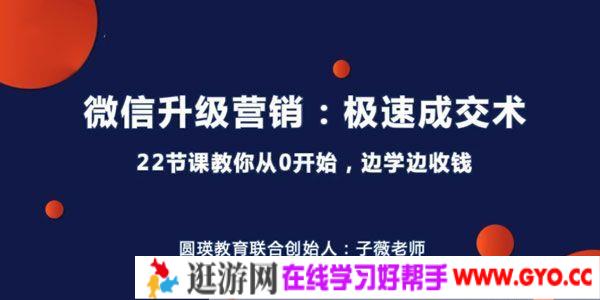 子薇-微信升级营销《极速成交术》22节课从0起步边学边收钱