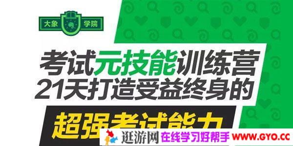 大象学院《考试元技能训练营》21天打造超强考试能力