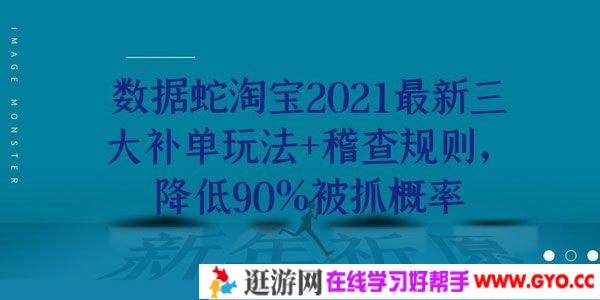 数据蛇 淘宝2021最新三大补单玩法+稽查规则 降低90%被抓概率