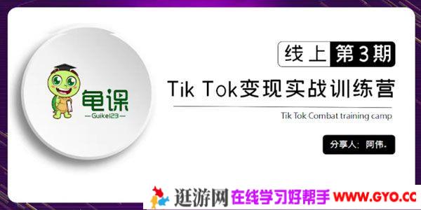 龟课《TikTok变现实战训练营线上第3期》轻松月入10000+