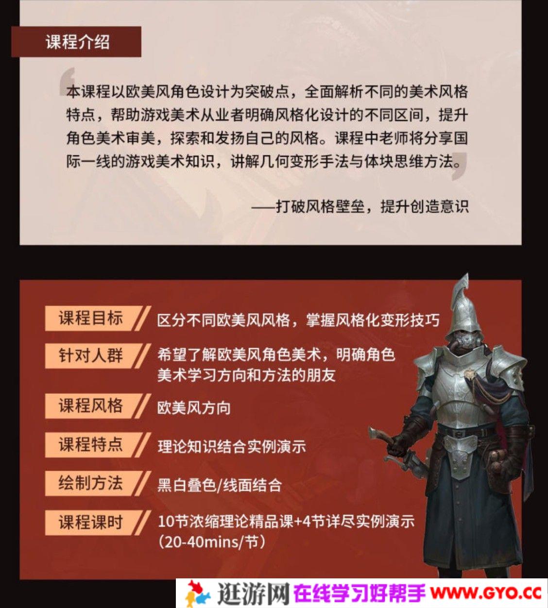 牙爷欧美风游戏角色概念设计与风格化变形视频课程(图1)